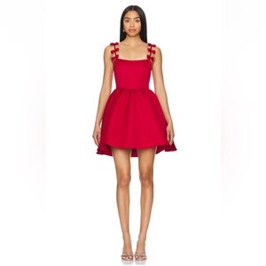 Elliatt Red Bow-Shoulder Mini Dress